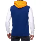 Divatos férfi colorblock pulóver dzseki kapucnival, sportos kapucnis dzseki 19043 Narancs Méret:S