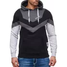 Dynamic férfi pulóver in colorblock design, hooded pulóver  kangaroo zseb, sporty Pulóver 19044 anthracite Méret: S
