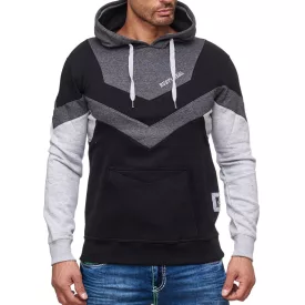   Dynamic férfi pulóver in colorblock design, hooded pulóver  kangaroo zseb, sporty Pulóver 19044 anthracite Méret: S