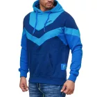 Dynamic férfi colorblock pulóver, hooded pulóver  kangaroo zseb, sporty Pulóver 19044 türkiz Méret: L