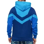 Dynamic férfi colorblock pulóver, hooded pulóver  kangaroo zseb, sporty Pulóver 19044 türkiz Méret: L