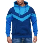 Dynamic férfi colorblock pulóver, hooded pulóver  kangaroo zseb, sporty Pulóver 19044 türkiz Méret: XL