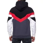 férfi sporty colorblock kapucnis pulóver  kangaroo zseb, Pulóver 19048, fekete Méret: M