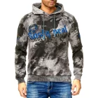 férfi tie-dye pulóver, hooded pulóver  vintage print, Pulóver 19113, anthracite Méret: S