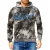 férfi tie-dye pulóver, hooded pulóver  vintage print, Pulóver 19113, anthracite Méret: S
