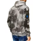 férfi tie-dye pulóver, hooded pulóver  vintage print, Pulóver 19113, anthracite Méret: S
