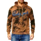 férfi tie-dye pulóver, hooded pulóver  vintage print, Pulóver 19113 Camel Méret: M