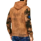 férfi tie-dye pulóver, hooded pulóver  vintage print, Pulóver 19113 Camel Méret: S
