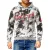 férfi tie-dye pulóver, hooded pulóver  vintage print, Pulóver 19113 szürke Méret: S