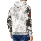 férfi tie-dye pulóver, hooded pulóver  vintage print, Pulóver 19113 szürke Méret: S
