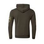 alkalmi férfi kapucnis pulóver  logo print és kangaroo zseb, 19127 Khaki Méret: L
