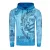 Exclusive férfi hooded pulóver, oil-washed pulóver  gomb placket és sea print Pulóver 19128 Petrol Méret: M
