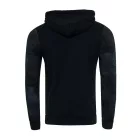 Exclusive férfi hooded pulóver, oil-washed pulóver  gomb placket és sea print Pulóver 19128 fekete Méret: M