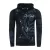 Exclusive férfi hooded pulóver, oil-washed pulóver  gomb placket és sea print Pulóver 19128 fekete Méret: XL