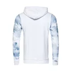 Exclusive férfi hooded pulóver, oil-washed pulóver  gomb placket és sea print Pulóver 19128 fehér Méret: L