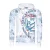 Exclusive férfi hooded pulóver, oil-washed pulóver  gomb placket és sea print Pulóver 19128 fehér Méret: M