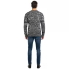 Modern férfi kerek nyakú Pulóver in kontrasztos design Pulóver 6234 fekete Méret: L