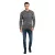 Modern férfi kerek nyakú Pulóver in kontrasztos design Pulóver 6234 fekete Méret: M