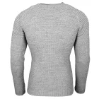 Urban férfi elegáns kötött kerek nyakú Pulóver Biker pulóver Streetwear 6240 szürke Méret: L