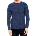 Urban férfi elegáns kötött kerek nyakú Pulóver Biker pulóver Streetwear 6240 Petrol Méret: XL