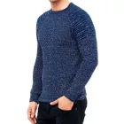 Urban férfi elegáns kötött kerek nyakú Pulóver Biker pulóver Streetwear 6240 Petrol Méret: XL