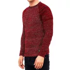 Urban férfi elegáns kötött kerek nyakú Pulóver Biker pulóver Streetwear 6240 piros Méret: L