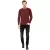 Urban férfi elegáns kötött kerek nyakú Pulóver Biker pulóver Streetwear 6240 piros Méret: M