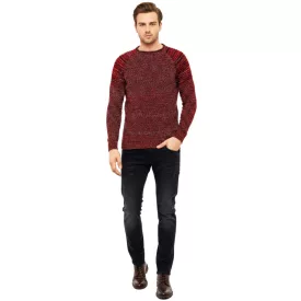   Urban férfi elegáns kötött kerek nyakú Pulóver Biker pulóver Streetwear 6240 piros Méret: XL