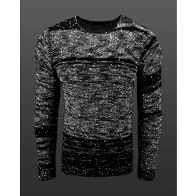   Versatile férfi kerek nyakú pulóver  polka dot minta, kötött Pulóver 6245 fekete Méret: XL