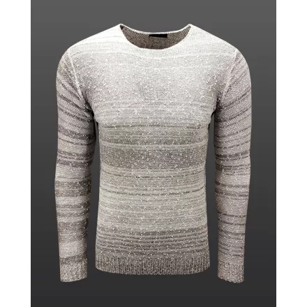 Versatile férfi kerek nyakú pulóver  polka dot minta, kötött Pulóver 6245 fehér Méret: M