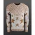trendi férfi kerek nyakú Pulóver in "USA Stars & csíkok" design, kötött Pulóver 6263 bézs Méret: M