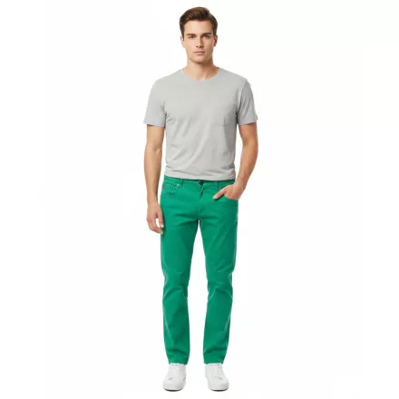 férfi Chino Nadrág Regular Fit klasszikus szövet Nadrág alkalmi Business Chinos 7551 zöld Méret: W32_L34