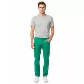   férfi Chino Nadrág Regular Fit klasszikus szövet Nadrág alkalmi Business Chinos 7551 zöld Méret: W38_L34
