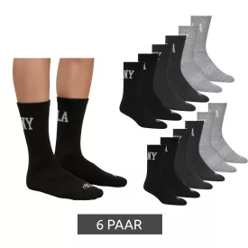   6 pár SCOTCH & SODA férfi fél-Terry magas-Quarter Crew Zokni, alkalmi Zokni, Business Zokni, méret 41-46 (EU) SS43513-001, fekete, szürke, sötét szürke Méret: N