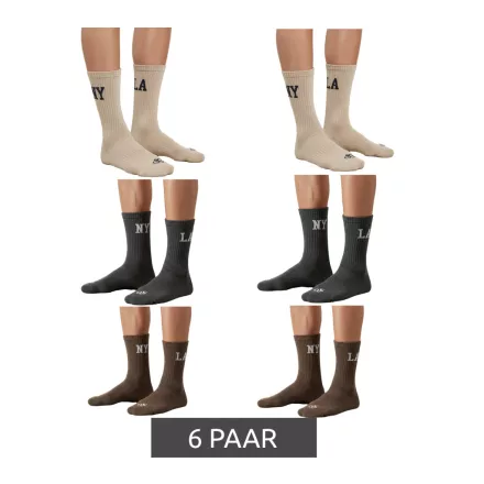 6 pár SCOTCH & SODA férfi fél-Terry magas-Quarter Crew Zokni, alkalmi Zokni, Business Zokni, méret 41-46 (EU) SS43513-280, barna, bézs, sötét szürke Méret: N