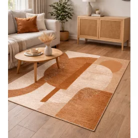   Graphic Patterned Rug, Living Room Rug, Home kiegészítő, dekoratív Rug 960976 barna Méret: 3