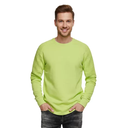 Urban férfi pulóver  ribbed ujj, pulóver Pulóver 19056 in rózsaszín, szürke, vagy zöld Méret: M