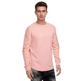   Urban férfi pulóver  ribbed ujj, pulóver Pulóver 19056 in rózsaszín, szürke, vagy zöld Méret: M