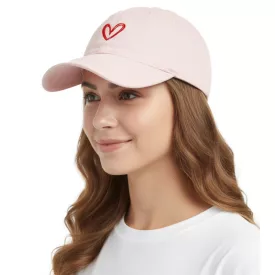   Adorable ZWILLINGSHERZ Baseball sapka  szív Embroidery, pamut sapka, állítható Brim, 4603M K258208 rózsaszín Méret: N