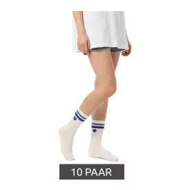   10 pár Comfortable ZWILLINGSHERZ női Tennis Zokni  szív Embroidery, Everyday Zokni, pamut Zokni 4603S K248141 fehér/kék Méret: N