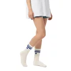 10 pár Comfortable ZWILLINGSHERZ női Tennis Zokni  szív Embroidery, Everyday Zokni, pamut Zokni 4603S K248141 fehér/kék Méret: N
