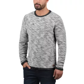   klasszikus tömör SDFlocks férfi pulóver  kerek nyakú pulóver 21102722ME-9000 fekete Méret: 2XL