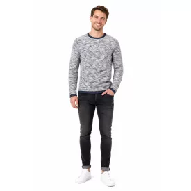  klasszikus tömör SDFlocks férfi pulóver  kerek nyakú pulóver 21102722ME-1991 kék Méret: M