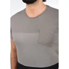 klasszikus tömör SDMingo férfi póló  kerek nyakú Ing 21300044ME-2842 szürke Méret: XL
