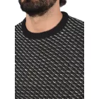 klasszikus BLEND BHCalisto férfi chunky kötött Pulóver  kerek nyakú kötött Pulóver 20711925ME-194007 fekete Méret: XL
