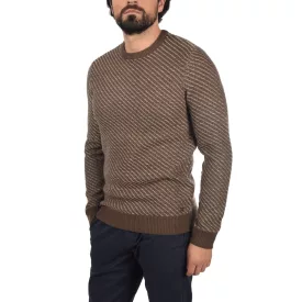  klasszikus BLEND BHCalisto férfi chunky kötött Pulóver  kerek nyakú kötött Pulóver 20711925ME-191116 barna Méret: 2XL