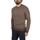 klasszikus BLEND BHCalisto férfi chunky kötött Pulóver  kerek nyakú kötött Pulóver 20711925ME-191116 barna Méret: XL