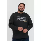 klasszikus BLEND BHDopper BT férfi longsleeve  kerek nyakú hosszú-újj Ing 20713446ME-194007 fekete Méret: 5XL