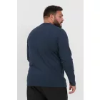 klasszikus BLEND BHDopper BT férfi longsleeve  kerek nyakú hosszú-újj Ing 20713446ME-194025 kék Méret: 5XL