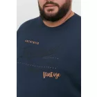 klasszikus BLEND BHDopper BT férfi longsleeve  kerek nyakú hosszú-újj Ing 20713446ME-194025 kék Méret: 5XL